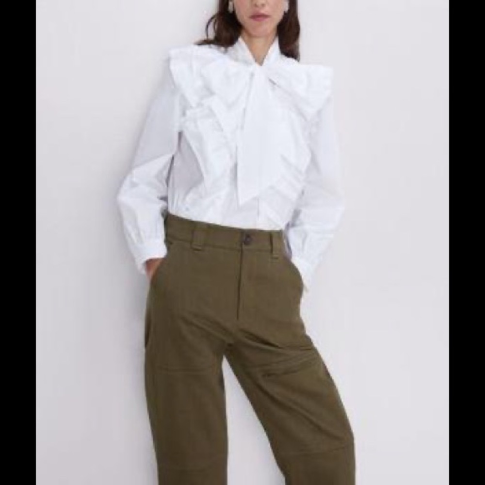zara khaki pants size large